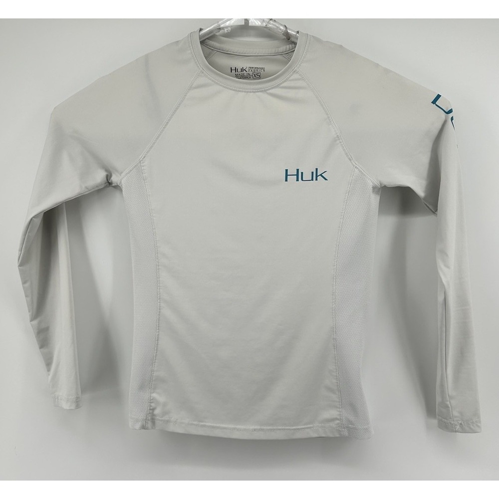 Huk Performance Fabrics Long Sleeve Shirt White Men's Size XS
